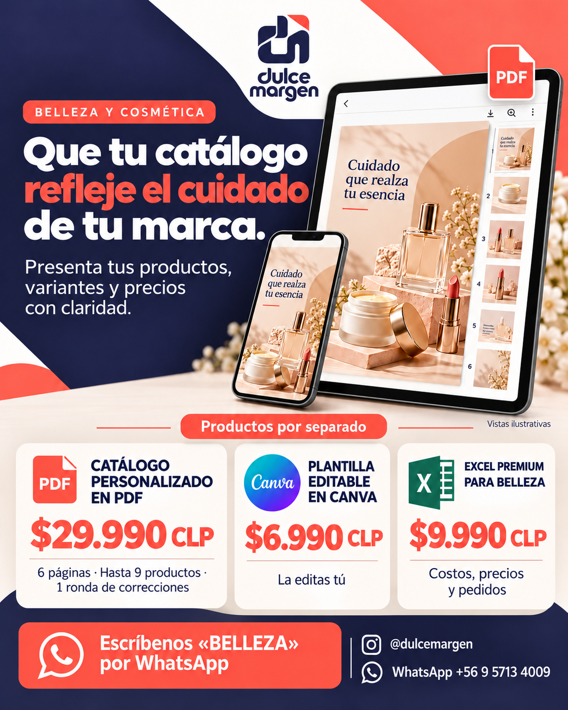 Publicidad de Dulce Margen para negocios de belleza
